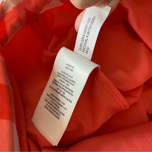 COPY - NEW Polo Ralph Lauren golf coral white gingham plaid skirt built in shor… - Picture 4 of 8